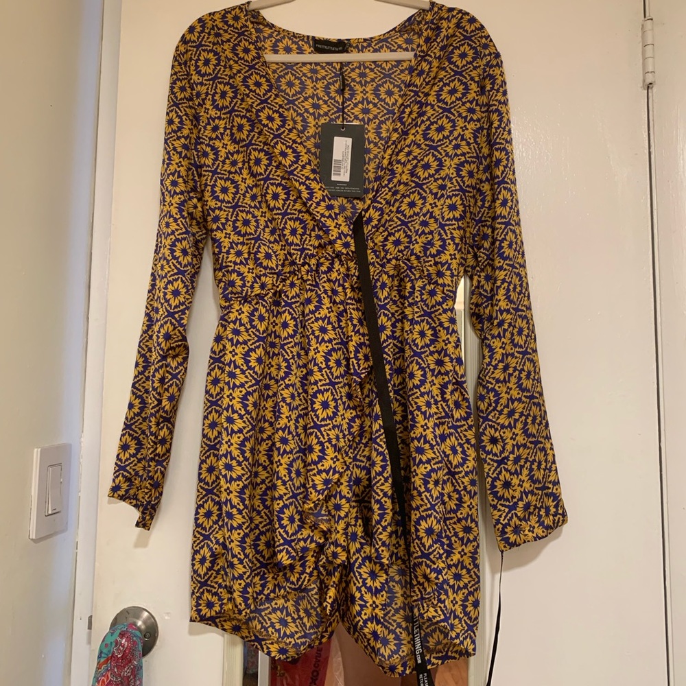 Gold and blue romper